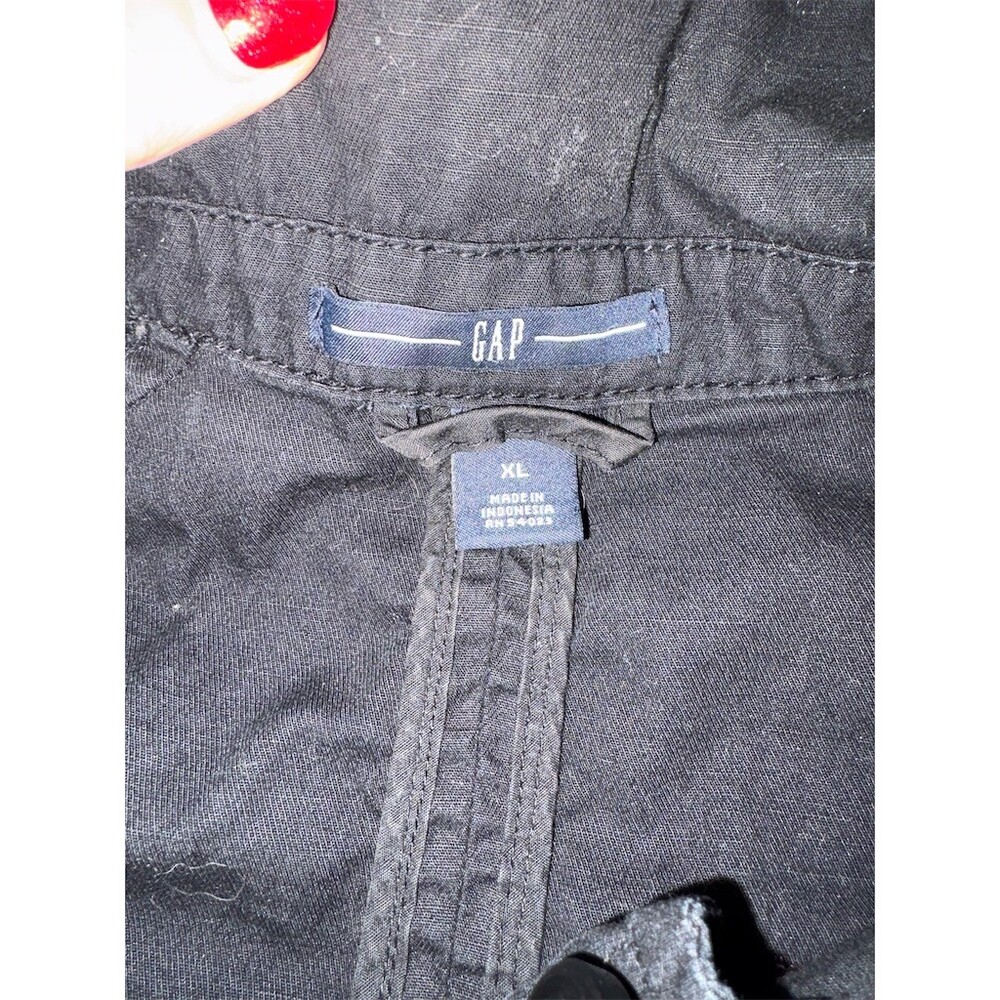 GAP Jacket Womens XL Black Lightweight Button Front Collared Casual - Picture 6 of 8